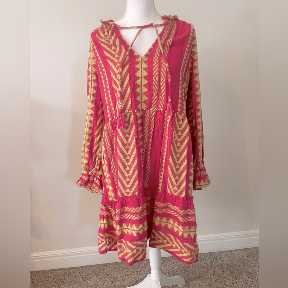 Embroidered tunic dress